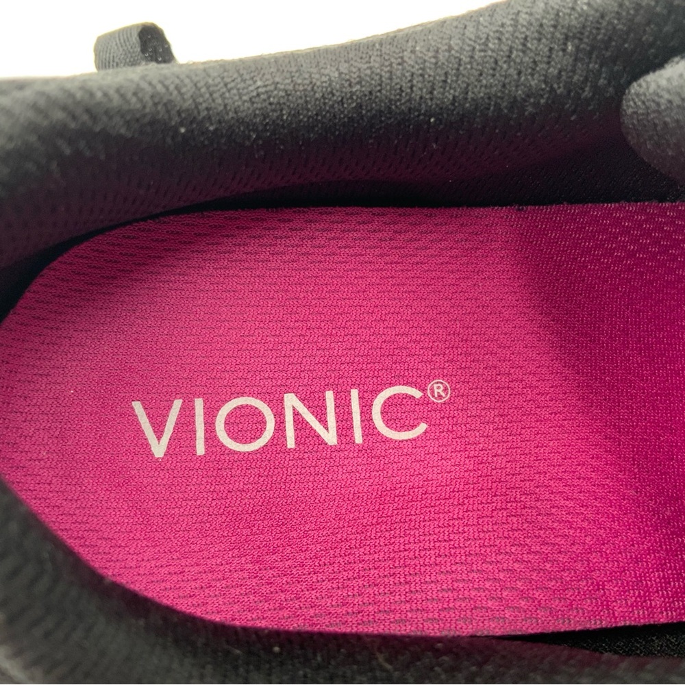 Vionic Womens Isleah MET Black and Pink Comfort Walking Sneakers. Size 9. - Picture 8 of 10